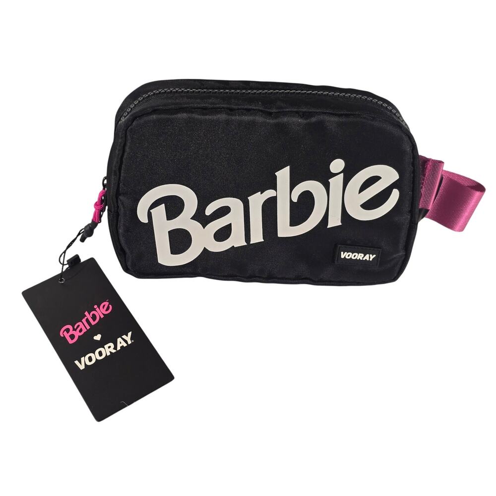 Barbie Vooray Quinn Belt Bag Fanny Pack Adjustable Strap Black Pink NWT